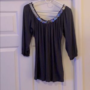 Dark gray shirt with shiny sequins size m